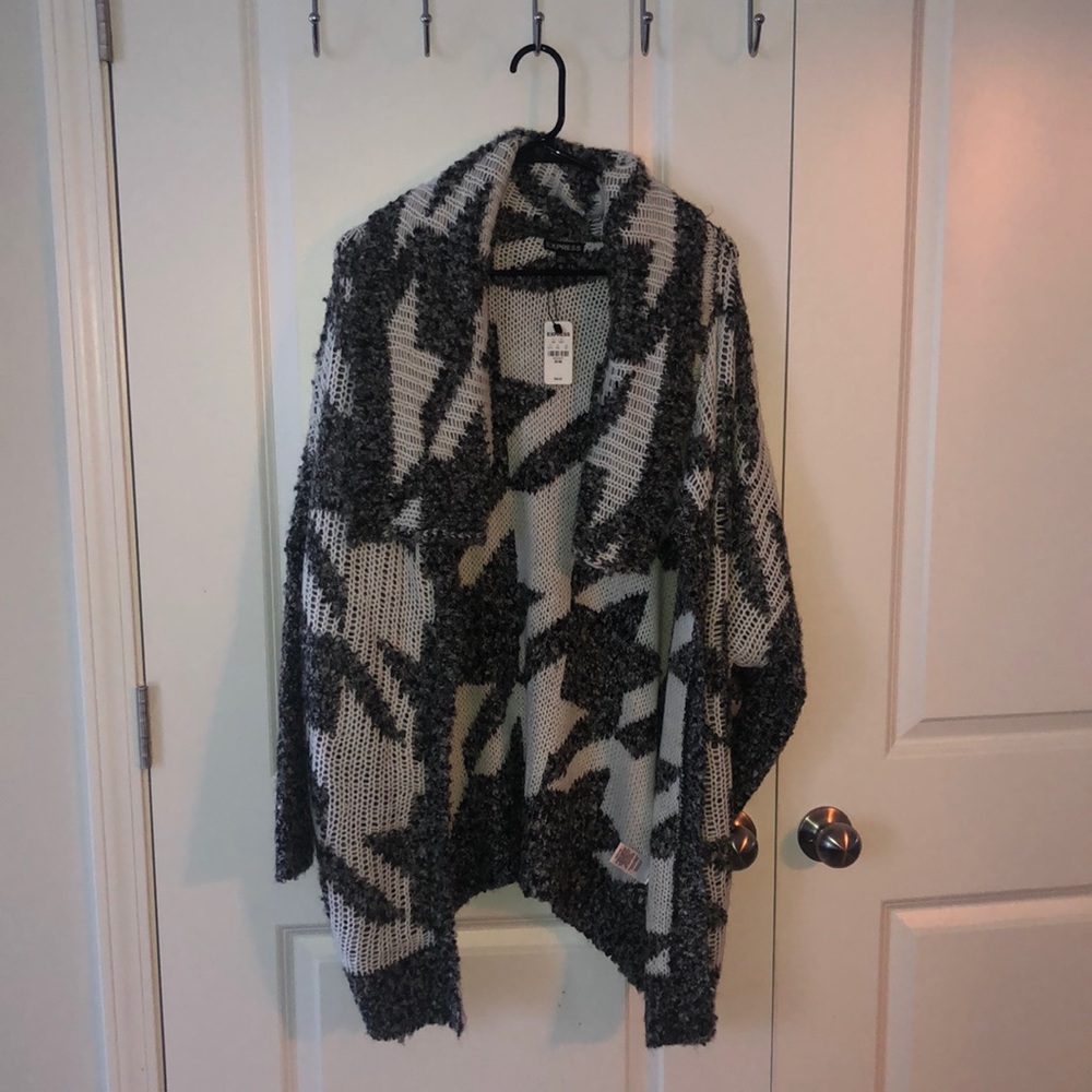 Brand New. Express black and white open cardigan
